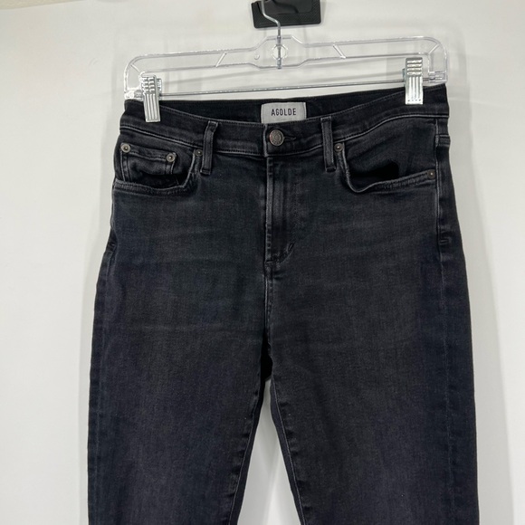AGOLDE Sophie Skinny Ankle Jeans in Washed Black - Picture 3 of 8